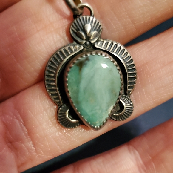 Jewelry - Sterling Silver Handmade Green Sea Turtle Variscite Necklace OOAK Etsy Artist